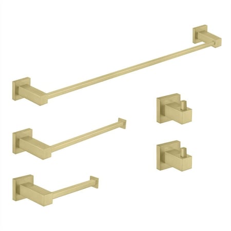 Kibi Cubic 5 - Piece Bathroom Hardware Set C-KBA15-5BG